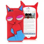 Wholesale iPhone 5 5S 3D Fox Case (Red-Blue)